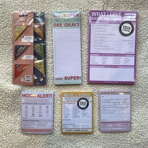 7PCS Knock Knock Stationary Bundle Notebook Pad Checklist Magnetic Book Corners